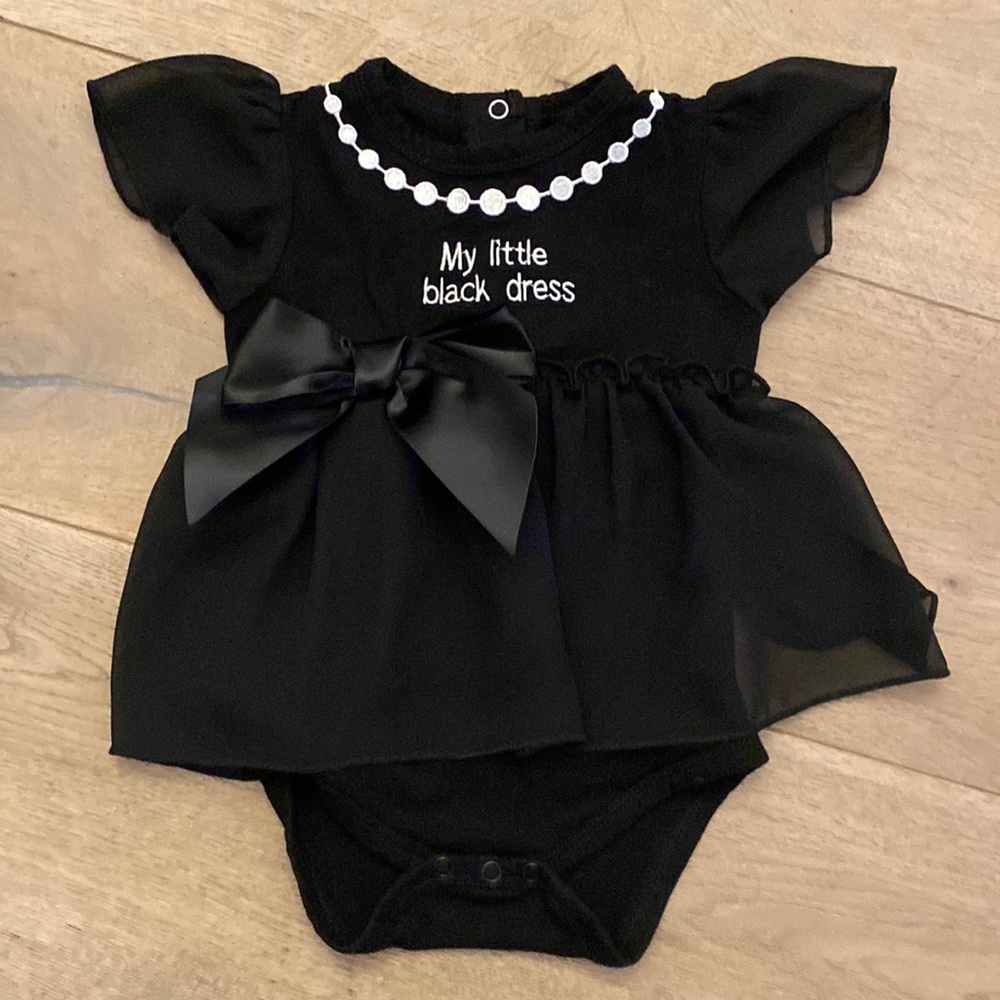 Baby Little Black Dress Onesie, Size 3-6 Months